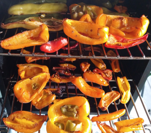 Peppers in a Smoker